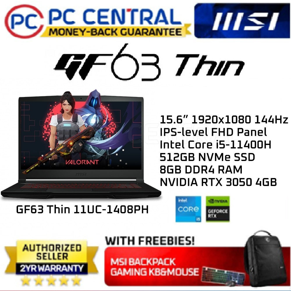 MSI GF63 Thin (GF63 11UC-1408PH) – PC Central
