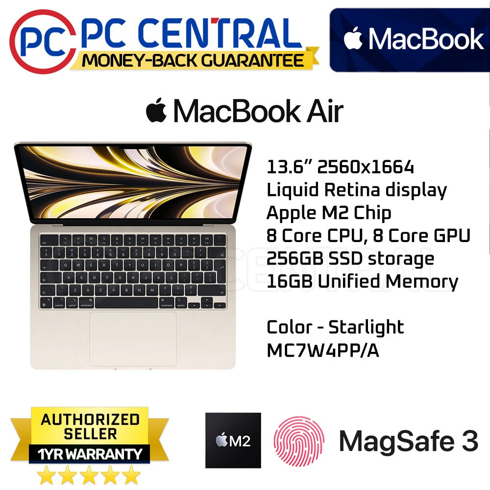 Apple MacBook Air M2 | 13.6-inch | 8C CPU | 8C GPU | 16GB Unified Memory | 256GB SSD