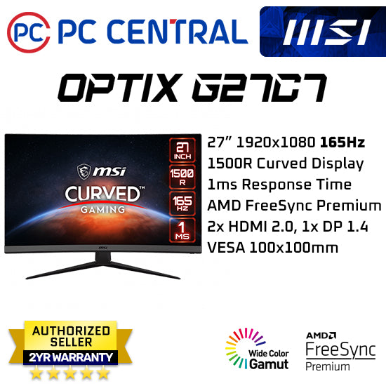 MSI Optix G27C7 27" Curved Monitor