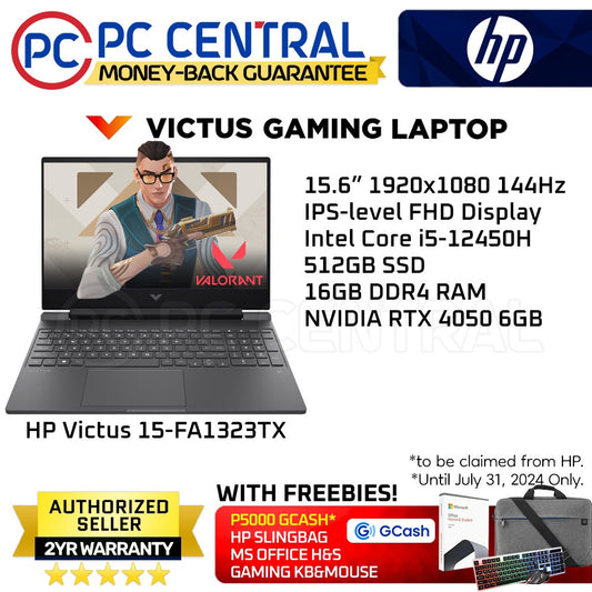 HP Victus 15 (15-FA1323TX) Gaming Laptop 15.6-in FHD IPS 144Hz / Intel Core i5-12450H / 16GB / 512GB SSD / RTX 4050 / Windows 11 (PC CENTRAL)