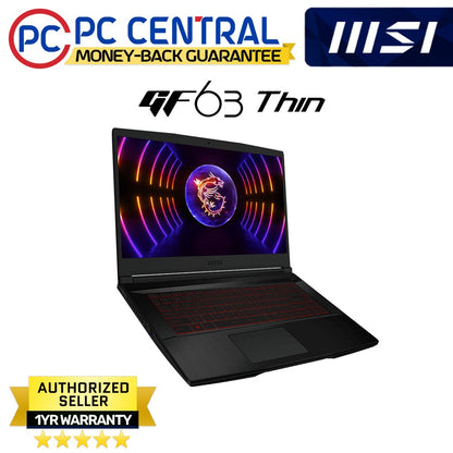 MSI GF63 Thin (GF63 11UC-1467PH) Gaming Laptop | Intel i5-11260H (6 cores) | RTX 3050 | 512GB SSD | 8GB RAM | WIN 11 (PC CENTRAL)