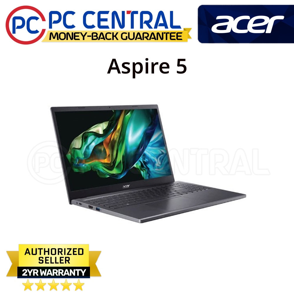 Acer Aspire 5 58ZY (A515-58GM-58ZY) 15.6" | INTEL CORE i5-13420H | 8GB DDR4 RAM | 512GB SSD | NVIDIA RTX 2050 4GB | WINDOWS 11 HOME, FREE MS OFFICE LIFETIME (PC CENTRAL)