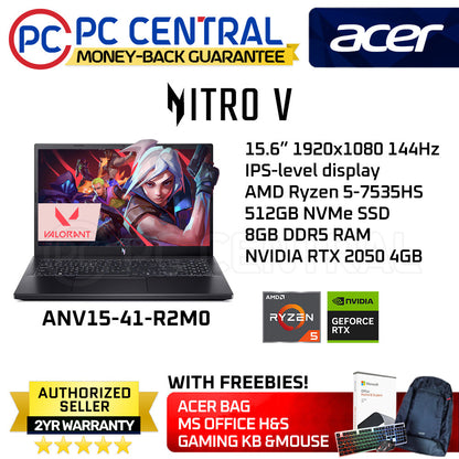 Acer Nitro V (ANV15-41-R2M0)  | AMD Ryzen 5-7535HS  | 8GB DDR5 | 512gb SSD | NVIDIA RTX 2050 4GB | WINDOWS 11 HOME (PC Central)