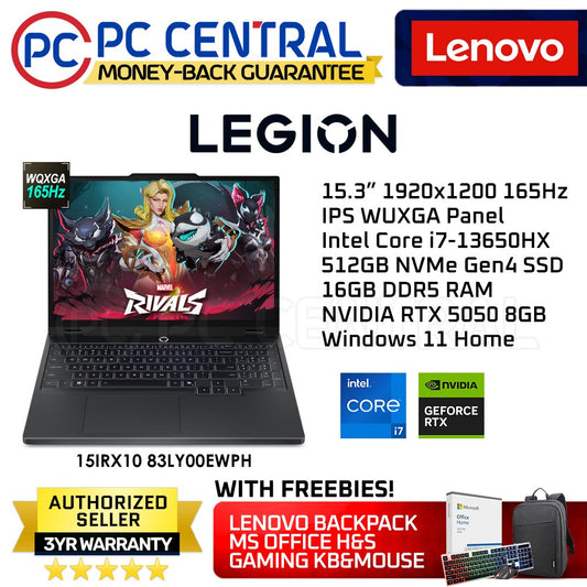Lenovo Legion 15IRX10 83LY00EWPH | 15.3" 165Hz | Intel i7-13650HX | 16GB DDR5 RAM | 512GB SSD | NVIDIA RTX 5050 8GB | WIN 11 HOME | PC CENTRAL