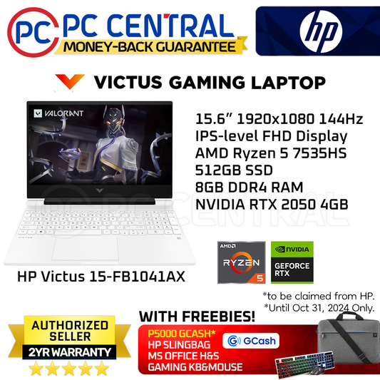 P Victus 15 (15-FB1041AX) Gaming Laptop 15.6-in FHD IPS 144Hz / Ryzen 5 7535HS / 8GB / 512GB SSD / RTX 2050 / Windows 11 (PC CENTRAL)